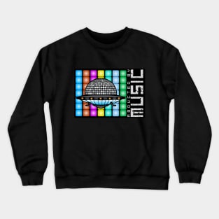 Alien Ufo Abducted by Music Disco Club Crewneck Sweatshirt